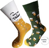 Verjaardag cadeautje voor hem  -  me beer Mismatch - Mismatch Sokken - Leuke sokken - Valentijnsdag cadeau - Vrolijke sokken - Luckyday Socks - Sokken met tekst - Aparte Sokken - S