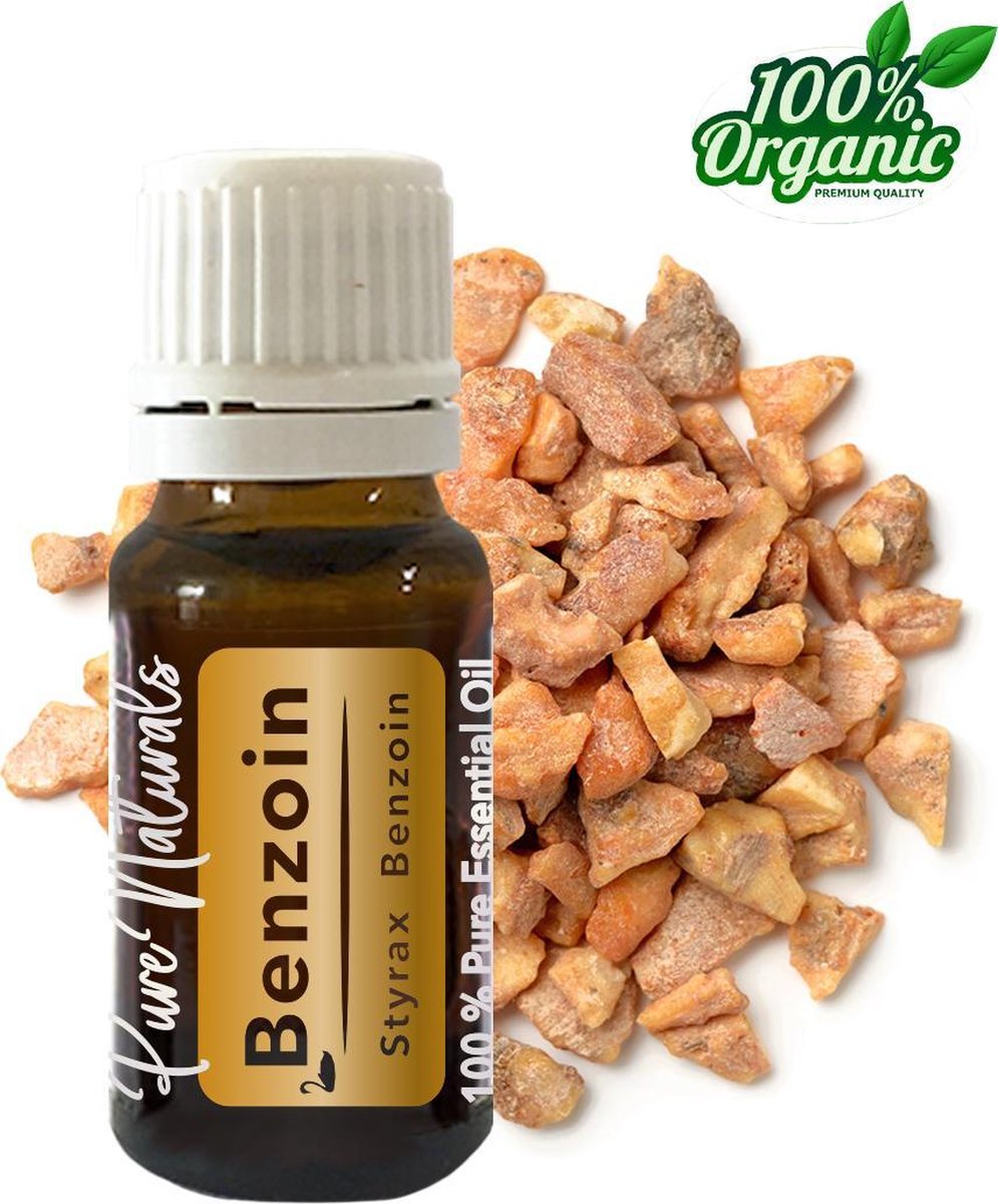 Goedkoopste Benzoë etherische Olie 10 ml | Benzoin Oil | 100 PUUR | Bio | Essentiële olie Aromatherapie | Olie diffuser | Geschikt voor inname | Pure Naturals