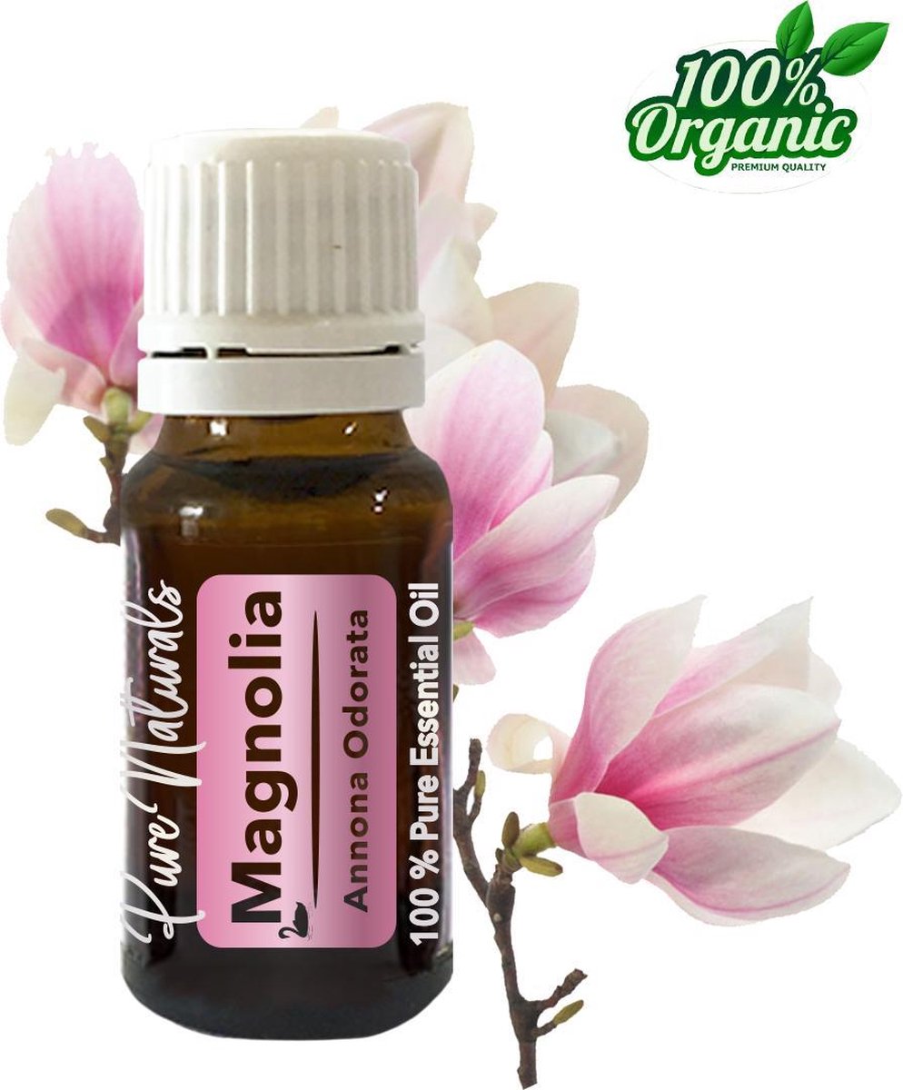Magnolia etherische Olie 10 ml | 100% PUUR | Bio | Essentiële olie Aromatherapie | Olie diffuser | Geschikt voor inname10 ml - essentiële olie - Pure Naturals - Pure Naturals