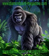 Lenks Diamond painting Gorilla 40 X 50cm ronde steentjes full paint Diamond Paint