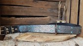 MRL Zwart Sparckle lichtblauwe steen 4cm. L1