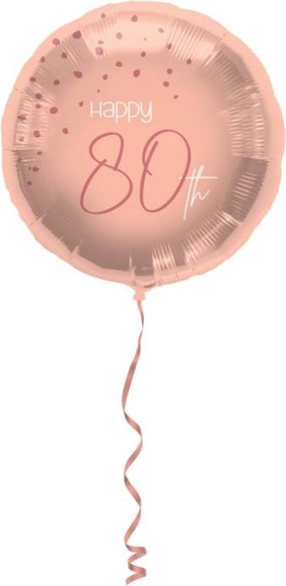 Folieballon Elegant Lush Blush 80 Jaar 45 cm