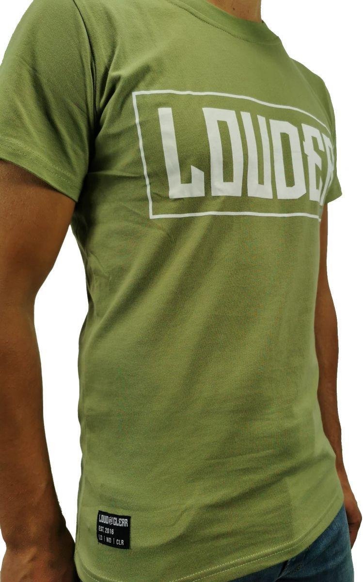 LOUDER® T Shirt Heren Groen - Ronde Hals - Korte Mouw - Met Print - Met Opdruk - Maat XL