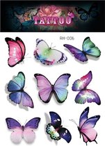 Temporary tattoo | tijdelijke tattoo | fake tattoo | vlinders - butterflies | 11.7 x 10.5 cm