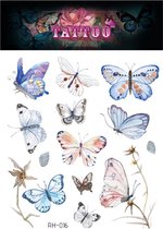 Temporary tattoo | tijdelijke tattoo | fake tattoo | vlinders - butterflies | 11.7 x 10.5 cm