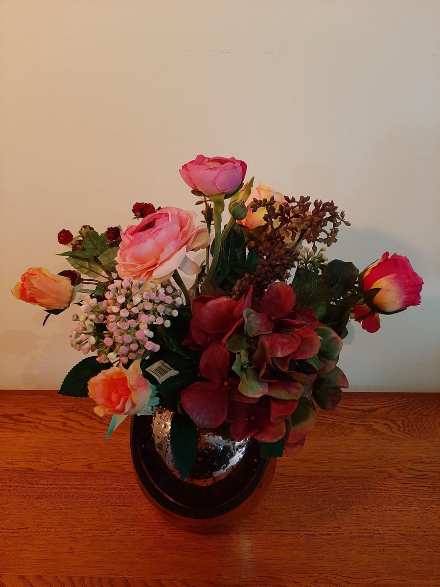 Zijden bloemen, Kunstbloemen, Nepbloemen, Zijdenboeket, , Zijden boeket - Luxe Zijden Bloemen - Kunstbloemen - Nepbloemen roze/lila 35*40