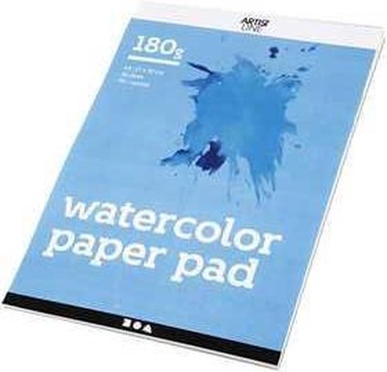 Aquarelblok - Aquarelpapier - Wit - A4 - 21x29,7cm - 180 grams - Creotime - 20 vellen