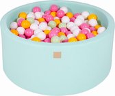 Ballenbakje.nl® Ronde Ballenbak set incl 300 ballen 90x40cm - Mint: Wit, Mint, Licht Roze, Geel