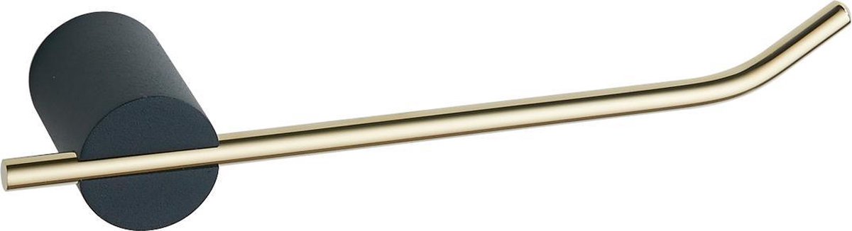 VDN Stainless Toiletrolhouder - WC Rolhouder - Matzwart/Goud - Toiletpapier houder