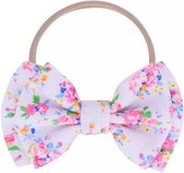 Baby Haarband met Grote Strik - Baby Meisje - Baby Hoofdband - Baby Haaraccessoires - Bloemen