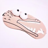 Slaapmasker/Oogmasker met Ijspak 3D Crocodile lichtbruin