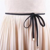 Prachtige fashion knoop / strik riem / ceintuur smal - Zwart met Goud detail - jurk riempje / damesriem voor in de taille of op heup | Meisjes – Jonge Dames | Heupriem - Tailleriem