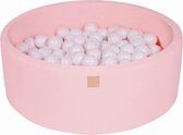Ballenbak KATOEN Roze - 90x30 incl. 200 ballen - Wit, Pastel Roze, Transparant