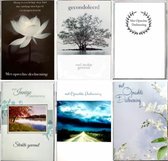 6 Luxe Condoleance wenskaarten - Oprechte Deelneming - Gevouwen kaart met envelop - Gratis verzonden