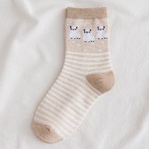 Alpaca sokken gestreept - Beige - One Size - Unisex