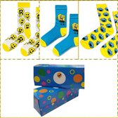Set 3 sokken Cartoon - Vrolijk - Happy Look - Grappig - Opvallend - Luxe Giftbox - 100% Katoen - Maat 37-42