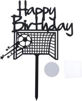 Taart topper voetbal - herbruikbaar - happy birthday - verjaardag - voetbal