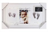 Kinderfotolijst voet & hand afdruk incl. Cadeautasje - Baby fotolijst eerste foto - My First Print  - babyshower - kraam cadeau - Inclusief Inkt