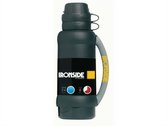 Ironside thermosfles 1L zwart met 2 bekers