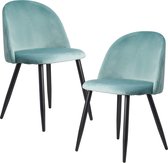 Sky Style Shell Eetkamerstoel Velvet Lichtgroen