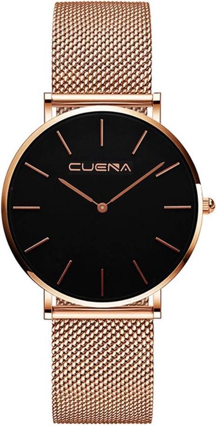 Cuena Watch Ladies - Montre en or rose pour femme | bol.