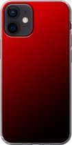 Apple iPhone 12 Mini - Smart cover - Zwart Rood - Transparante zijkanten