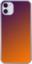 Apple iPhone 11 - Smart cover - Oranje Paars - Transparante zijkanten