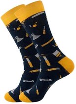 Gereedschap sokken - Unisex - One Size - Geel-Blauw