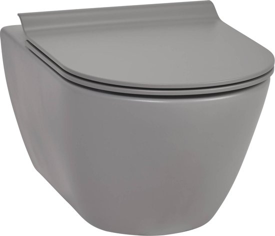 Foto: Ben segno hangtoilet xtra glaze free flush beton grijs wc pot toiletpot hangend toilet excl toiletbril