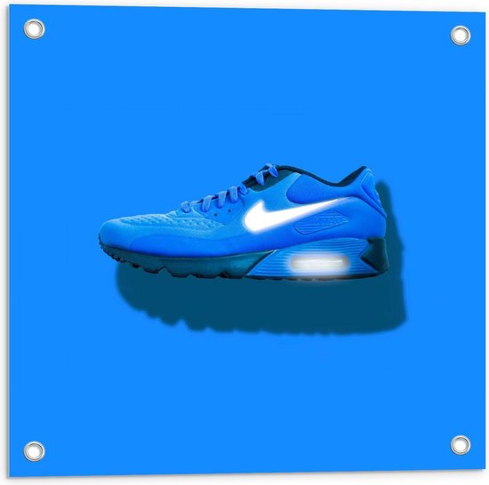 Tuinposter – Blauwe Nike Schoenen op Blauwe Achtergrond - 50x50cm Foto op  Tuinposter ... | bol.com