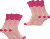 Classinn® Trango Valley Dames Thermosokken zonder elastiek - eenmaat 36 - 41 - Pink - 6 paar