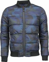 Camouflage  Bomberjack - Camo Winterjas - PI-701-DVB - Blauw