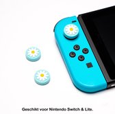 Thumb Grips | Thumb Sticks | Gaming Thumbsticks | Geschikt voor Nintendo Switch & Lite | 1 Set = 2 Thumbgrips | Bloemetjes | Blauw