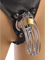 Strict Leather Male Chastity Device Harness - Bondage - Speeltjes - Pinwheel - BDSM - SM - Meesteres - Sado - Dildo - Vibrator - Penis - Buttplug - Sexy - Erotische - Man - Dames