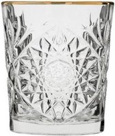 ***** Limited Edition ***** Libbey Hobstar - Tumblerglas met een met de hand beschilderde gouden randje 35 cl - 12 stuks