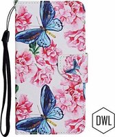 hoesje voor Samsung Galaxy A51 | Vlinders (met bloemen) print | book case wallet cover met ruimte voor pasjes