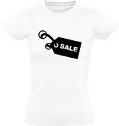 Sale  dames t-shirt | uitverkoop | korting | winkels | ondernemers | kado | Wit