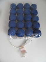 Lichtsnoer, feestverlichting, sfeerverlichting, lichtslinger kleur donkerblauw 20 ballen doorsnede 6cm lengte snoer 320 cm waarvan 150 cm kale snoer.