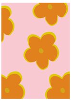 Notitieboek - A4 - Bloem - Roze - Flower - Bloom - Gelijnd - Softcover - Elastiek - Werk - Studie - Dagboek - School - Fleurig - Vrolijk - Cadeau - Relatiegeschenk - Boekenlegger