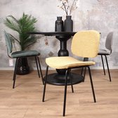 DS4U® Janneke eetkamerstoel - stoel - industrieel - stof - zwart metaal - staal - vintage geel