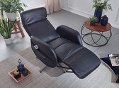 FineBuy relaxstoel met massagefunctie, kunstleer, zwart, ruststoel, elektrisch verstelbaar, stoel met ligfunctie, comfortabele ontspanningsstoel