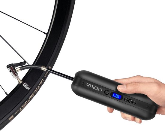 Cycplus A2 Elektrische fietspomp zwart. Ook voor auto-/motorbanden en  ballen - pomp -... | bol.com