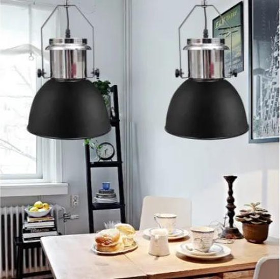 set van 2 - industriele lampen - lamp - plafondlamp - hanglamp - e27 -  industrieel -... | bol.com