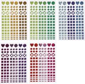 Mozaiek stickers, d 8-14 mm, 11x16,5 cm, diverse kleuren, 10 vel/ 1 doos