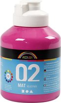 School acrylverf mat. matt. roze. 500 ml/ 1 fles