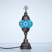Shoubel Tafellamp - Oosterse Lamp - Ø 9 Cm - E14 - Blauw