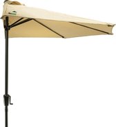 Bol.com MaxxGarden Balkonparasol - Muurparasol - halfrond - Ø 270 cm - taupe aanbieding