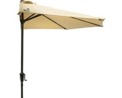 MaxxGarden Balkonparasol - Muurparasol - halfrond - Ø 270 cm - taupe