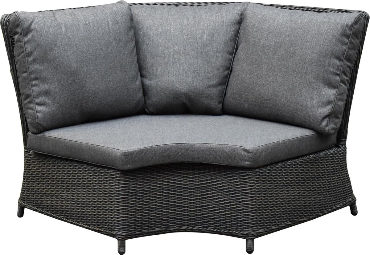 Bilbao premium dining hoek loungeset 5 delig antraciet wicker