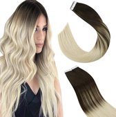 Tape Extensions #2/613 Balyage INDIA MANGALO 40cm 50gr human hair extensions